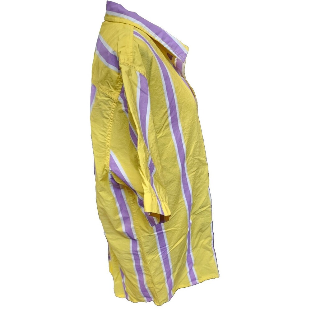 RipNDip Casual Button Front Shirt Size XL Yellow Stripe Unisex - Picture 3 of 10